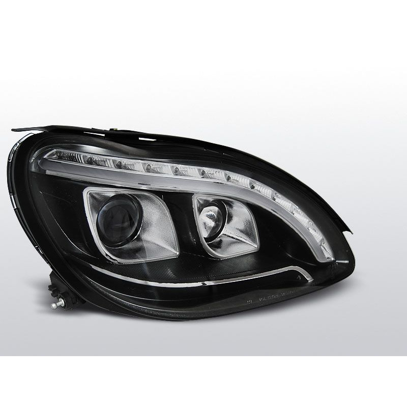 Phares Avant Tube Light Mercedes W220 10.02-05.05 Noir Phares avant