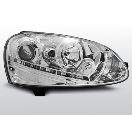 Phares Avant DayLight Volkswagen Golf 5 03-08 H7/H7 Chrome Phares avant