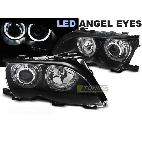 Angel Eyes LED-Frontscheinwerfer BMW Serie 3 E46 Limousine/Touring 09.01-03.05 Schwarz LPBMG3