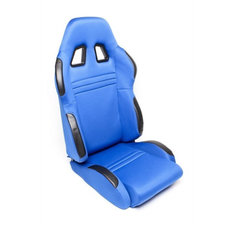 Siège baquet Alcantara bleu règlage à gauche