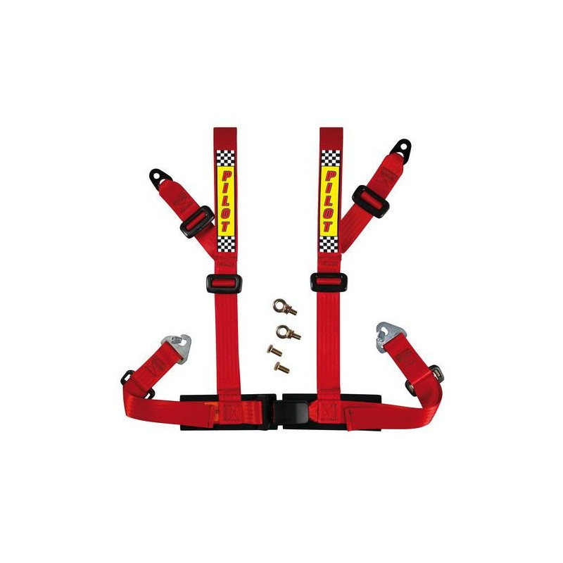 Harnais rouge 4 points rouge norme E2 ECE-R 16.04