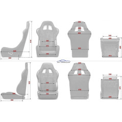 Linksverstellbarer Schalensitz aus schwarzem Stoff 117S2SWL