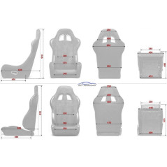 Red bucket seat, left adjustment 117S2RL 117S2RL 199,90 €