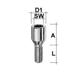 Star Head Bolts Conical 12 x 1.25 x ...mm 4 pcs