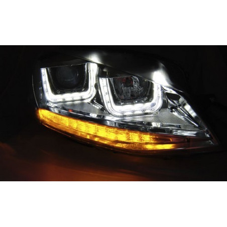 VW GOLF 7 11.12 Black DRL Front Headlights U Type