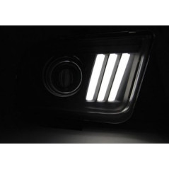 Phares Avant Tube Light noir pour Ford Mustang 04-09 Phares avant