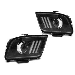 Phares Avant Tube Light noir pour Ford Mustang 04-09