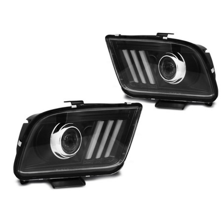 Phares Avant Tube Light noir pour Ford Mustang 04-09