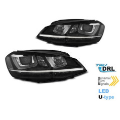 VW GOLF 7 11.12 Chrome DRL Front Headlights U Type