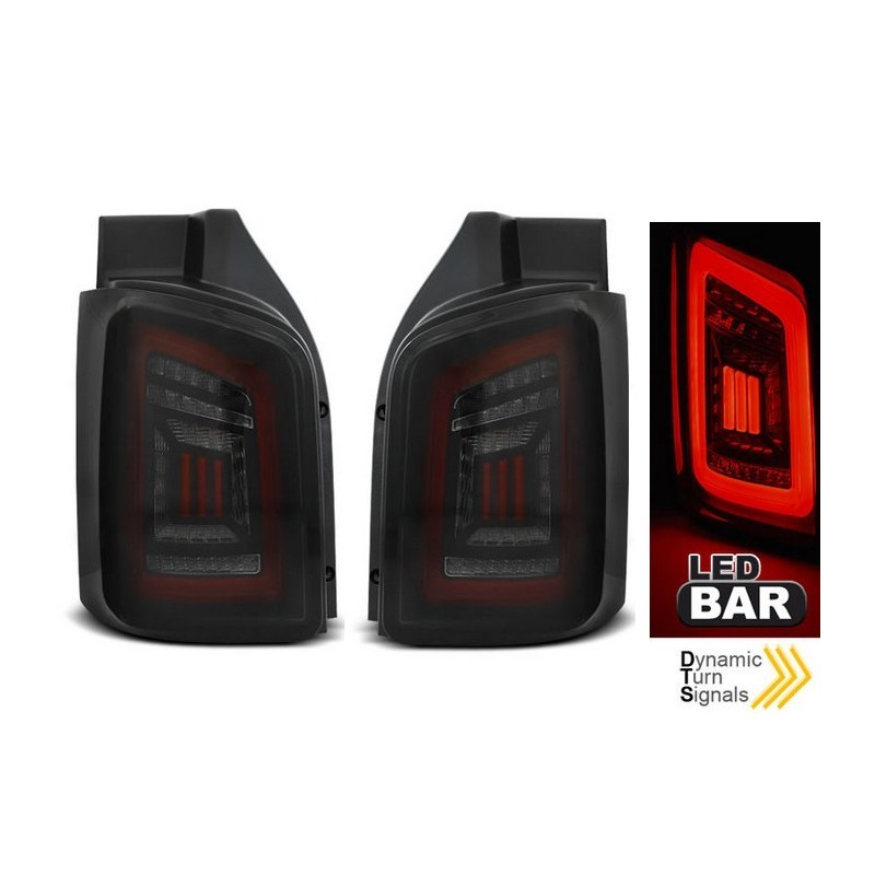 Rückleuchten VW T5 03-09 / 10-15 Transporter LED BAR Schwarz/Rot LDVWH8