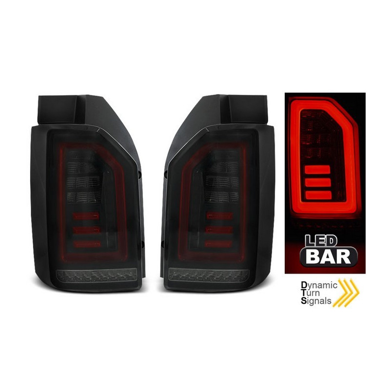 Rückleuchten VW T6 Heckklappe LED BAR Rauchschwarz/Rot LDVWI0