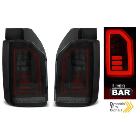 Rückleuchten VW T6 Heckklappe LED BAR Rauchschwarz/Rot LDVWI0