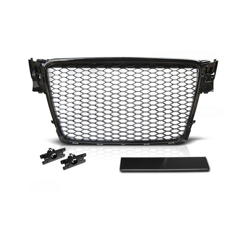 Kühlergrill Audi A4 B8 RS-Style 08-11 Schwarz glänzend GRAU28