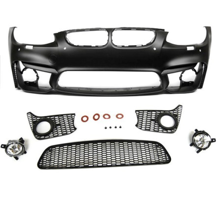 M4 Look Frontstoßstange + Nebelscheinwerfer für BMW 3er E92/E93 10-13 mit PDC