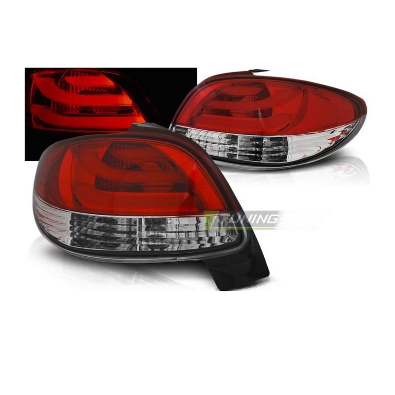Feux Arrière LED Bar Rouge/blanc Pour Peugeot 206 Feux arrière