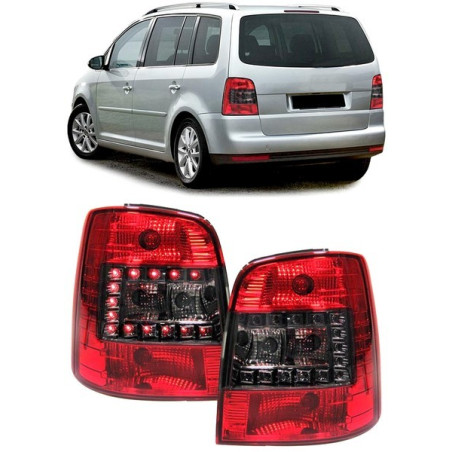 Rot/schwarze LED-Rückleuchten für VW Touran 03-09