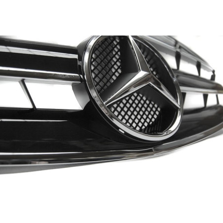 Black/chrome look grille for Mercedes W221 05-09