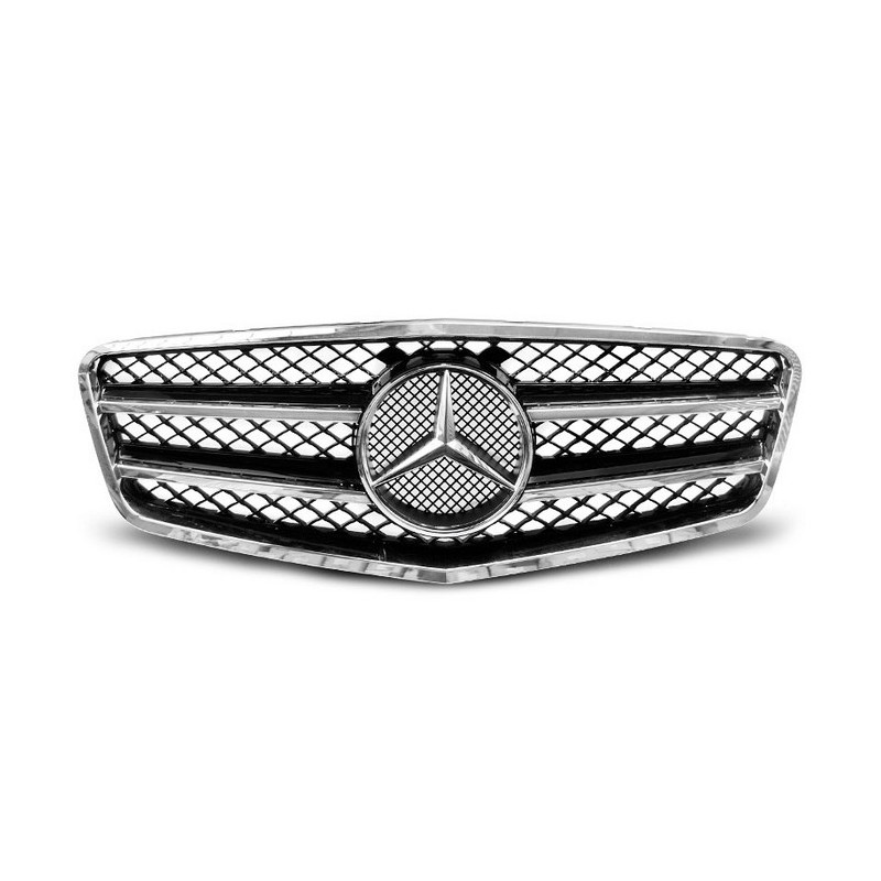 Schwarz / Chrom AMG Look Kühlergrill für Mercedes W212 09-13 GRME24