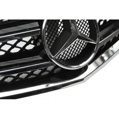 Schwarz / Chrom AMG Look Kühlergrill für Mercedes W212 09-13