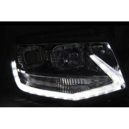 Chrome LED TRU DRL Front Headlights For VW T6 15-