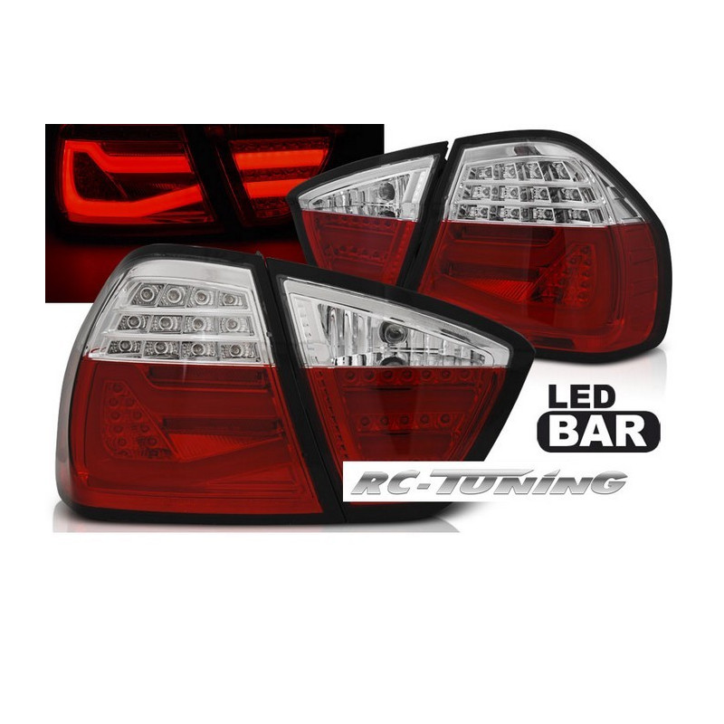 Feux Arriére LED BAR Rouge/Clair pour BMW Série 3 E90 03.05-08.08 Serie 3 E90
