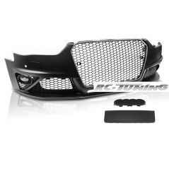 RS Look Front Bumper with Glossy Chrome Grille for Audi A4 B8 12-15