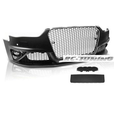 RS Look Front Bumper with Glossy Chrome Grille for Audi A4 B8 12-15