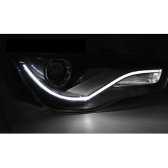 Black TRU DRL Front Headlights For AUDI A1 04.10-12.14