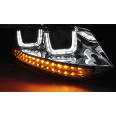 Chrome LED Headlights U Type for VW POLO 6R 09-03.14