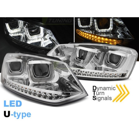 Chrome LED Headlights U Type + DTS for VW POLO 6R 09-03.14 LPVWN1 LPVWN1 419,90 €