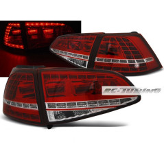 Feux Arrière LED Rouge/Clair Look GTI Pour VW Golf 7 13- Feux arrière