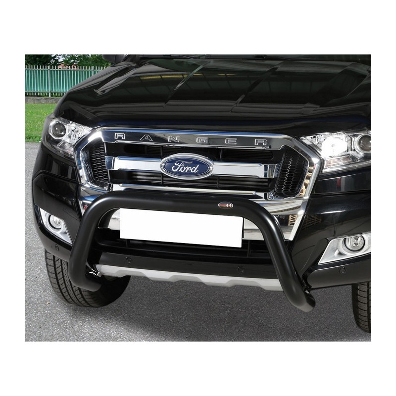 Frontschutzbügel Edelstahl 70mm Schwarz für Ford Ranger 2012 - 2016 104FO 33004/BL