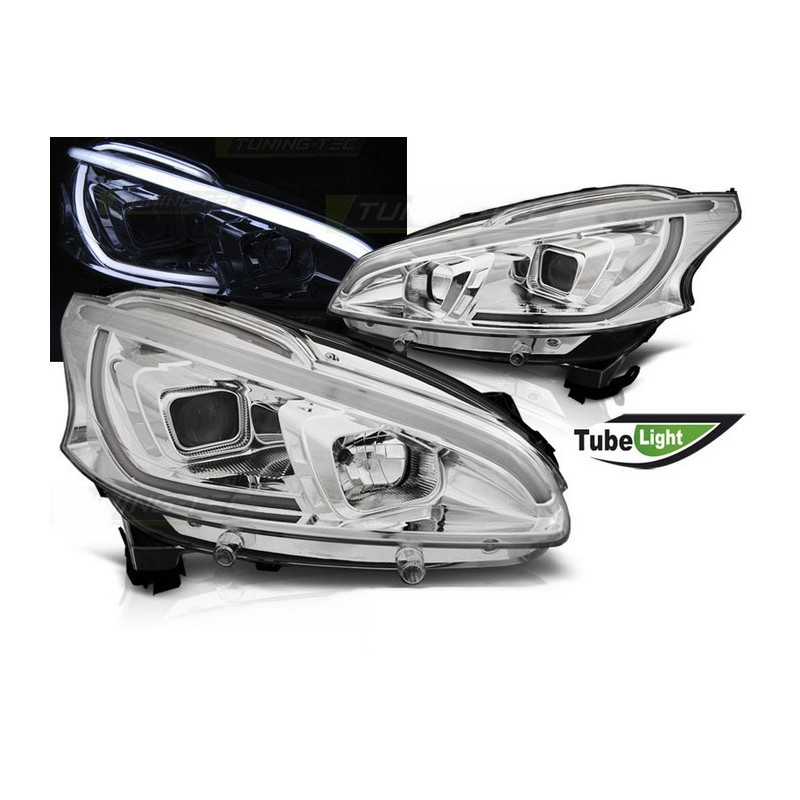 Tube Light Chrom-Frontscheinwerfer für Peugeot 208 LPPE30