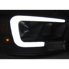 Tube Light Headlights Black Background for Dodge Ram 06-08