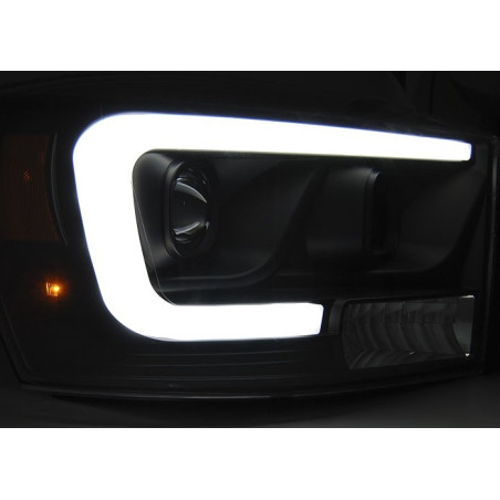 Frontscheinwerfer Tube Light mit schwarzem Hintergrund für Dodge Ram 06-08