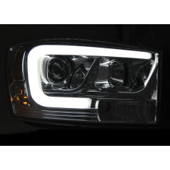 Chrome Tube Light Headlights for Dodge Ram 06-08