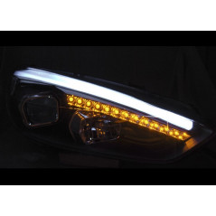 Phares Avant Noir DRL LED pour Ford Focus MK3 Eclairage