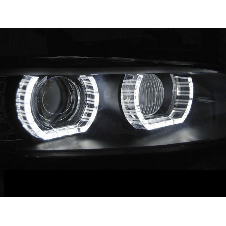 Chrome LED Angel Eyes Xenon Headlights for BMW E92/E93 06-10 AFS