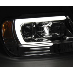 Front Headlights Tube Light Chrome For Chrysler Jeep Grand Cherokee 99 - 05