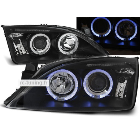 Phares Avant Angel Eyes Ford Mondeo MK3 09.00-05.07 Noir