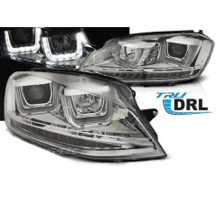 Phares Avant Type U Chrome DRL pour VW GOLF 7