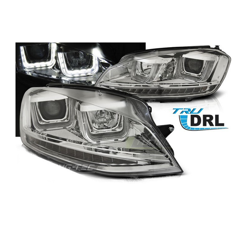 Phares Avant Type U Chrome DRL pour VW GOLF 7