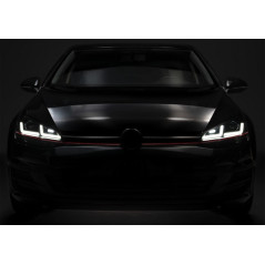 Phares avant VW Golf 7 - 3D LED - Noir bord chrome 
