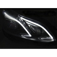 Phares Avant LED DRL fond noir pour Mercedes W212 Eclairage