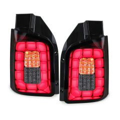 Red/Smoked LED Tail Lights for VW T6 with Rear Doors