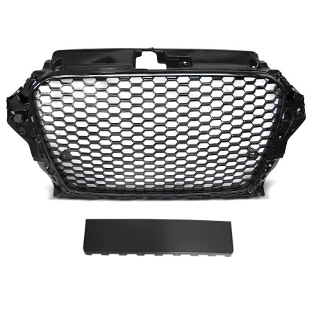 Glänzend schwarzer RS3-Look-Kühlergrill für Audi A3 8V 12-16 + PDC GRAU52