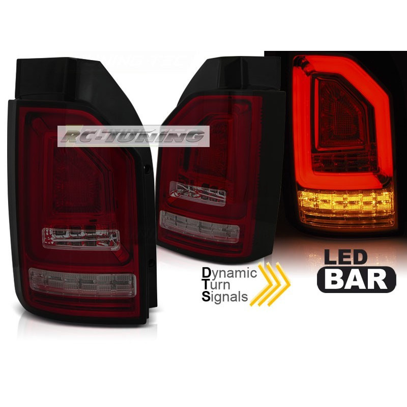 Feux Arrière VW T6 Hayon LED BAR Rouge/blanc