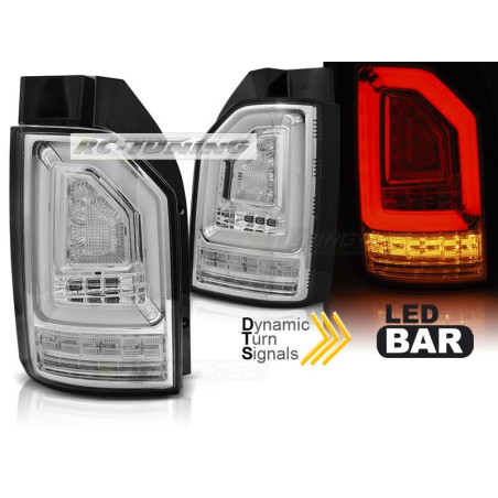 BAR verchromte LED-Rückleuchten mit dynamischen Blinkern für VW T6 Schrägheck LDVWJ6