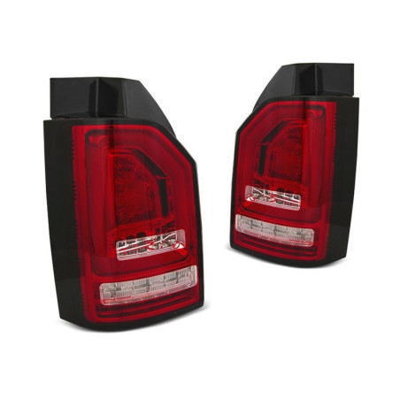 LED BAR Red/White Rear Lights with Dynamic Turn Signals for VW T6 Hatchback