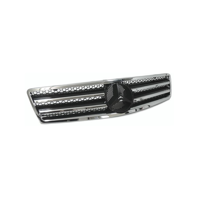 Schwarz / Chrom-Sportgrill für Mercedes SL R129 CP37311